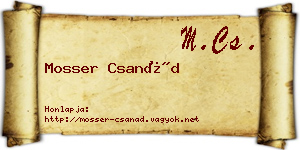 Mosser Csanád névjegykártya